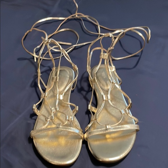 Nine West Gold Gladiator Sandals - Picture 1 of 1